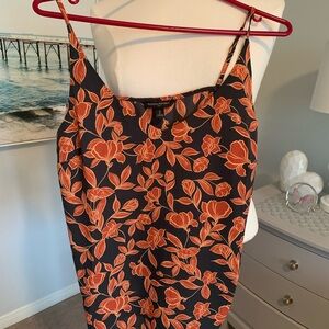 Banana Republic Orange Floral Tank Top